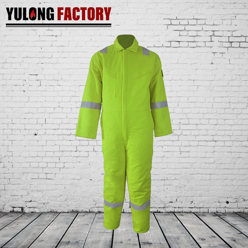 欧标腈纶棉阻燃荧光防静电连体服